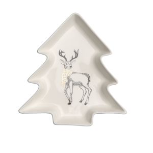 Altom Porcelánový servírovací talířek Stromeček Nordic Forest Deer 17,5 cm