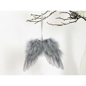 Andělská křídla z peří 18 x 16 cm, šedá