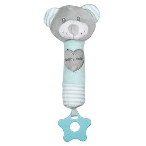 Baby Mix dětská pískací plyšová hračka s kousátkem medvěd mátový
