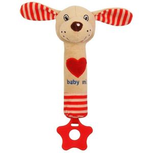 Baby Mix dětská pískací plyšová hračka s kousátkem pes modrý