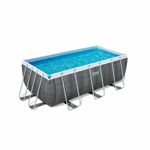 Bestway Obdélníkový nadzemní bazén Power Steel s kartušovou filtrací a schůdky