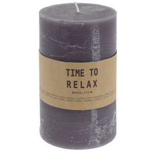 Dekorativní svíčka Time to relax šedá, 15 cm