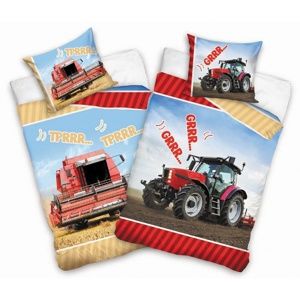 Dětské bavlněné povlečení Kombajn a Traktor, 140 x 200 cm, 70 x 90 cm