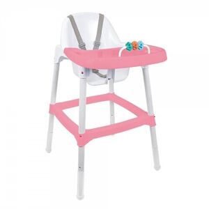 Dolu Jídelní židlička s chrastítkem růžová, 91 x 63 x 55 cm