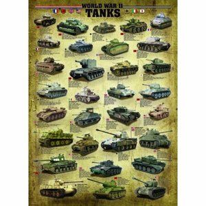 EuroGraphics Puzzle Tanky 2. světové války, 1000 dílků