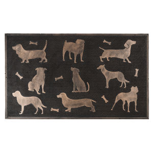 BO-MA Trading Gumová rohožka Psi bronzová patina, 75 x 45 cm