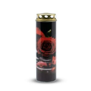 Hřbitovní svíčka Růže červená, 6 x 21 cm, 225 g