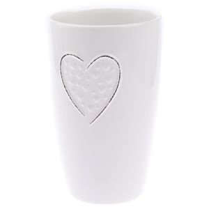 Keramická váza Little hearts bílá, 22 cm