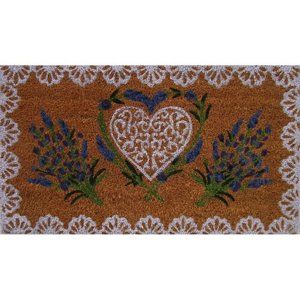 Kokosová rohožka Lavender Heart, 40 x 70 cm