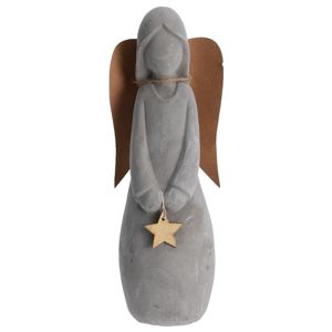 Koopman Cementový anděl s hvězdou, 25 cm