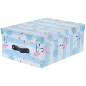 Dekorační úložný box Flamingo, modrá