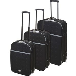 Koopman Sada textilních kufrů na kolečkách 3 ks, černá