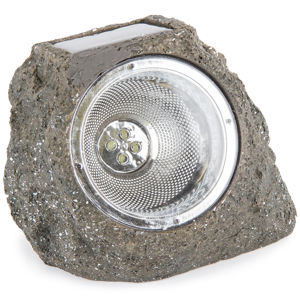 Venkovní solární svítidlo Stone light šedo - hnědá, 4 LED