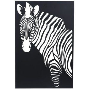 Koopman Závěsná kovová dekorace Zebra černá, 30 x 40 cm