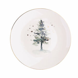 Misty Forest Porcelánový dezertní talíř Christmas tree, 20 cm