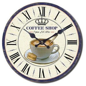 Nástěnné hodiny Coffee shop, pr. 28 cm