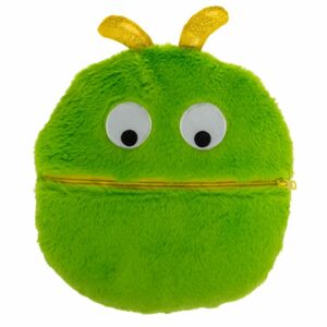 Plyšový polštář Zippy Friends, zelená, 30 x 9 cm