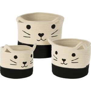 Sada bavlněných úložných košů Hatu Kočka, 3 ks, 3 velikosti