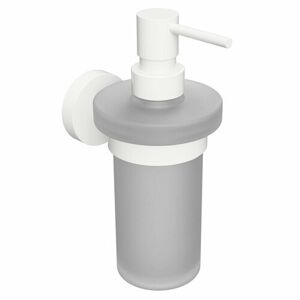 Sapho XR101W X-Round White dávkovač mýdla 230 ml, mléčné sklo/bílá