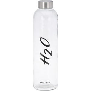 Skleněná láhev na vodu H2O, 500 ml