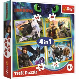 Trefl Puzzle Jak vycvičit draka 4v1 35, 48, 54, 70 dílků