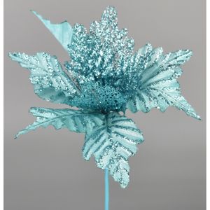 Umělá Poinsettie modrá, 25 cm