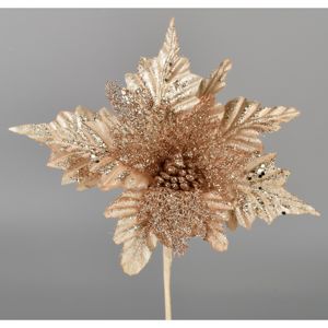 Umělá Poinsettie zlatá, 25 cm