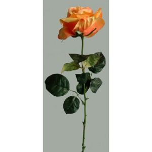Umělá květina Růže oranžová, 60 cm