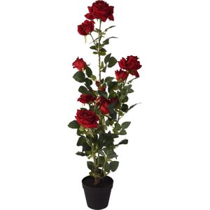 Umělá stromková růže v květináči červená, 95 cm