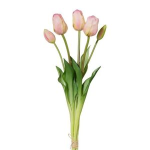 Umělý svazek Tulipánů růžová, 48 cm