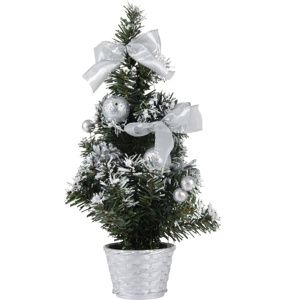 Vánoční dekorovaný stromeček, stříbrná
