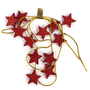 Vánoční girlanda s hvězdami červená, 220 cm