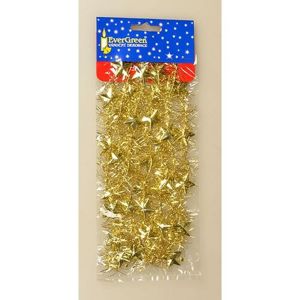 Vánoční řetěz s hvězdami zlatá, 180cm