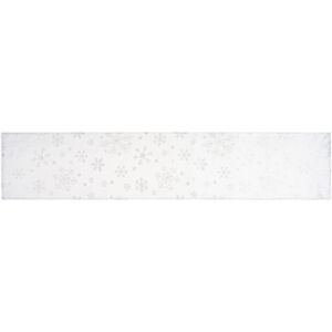 Forbyt Vánoční ubrus Snowflakes bílá, 35 x 155 cm
