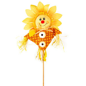 Zápich Strašák slunečnice žlutá, 53 cm