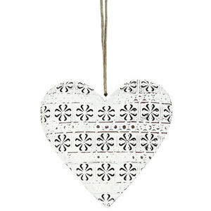 Závěsná kovová dekorace Cloverleaf heart, 14 cm
