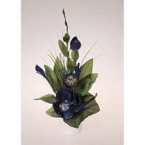 Aranžmá Magnolie v květináči modrá, 50 cm
