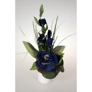 Aranžmá Růže v květináči modrá, 50 cm