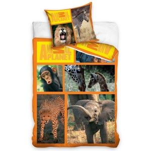 Bavlněné povlečení Animal Planet - Safari, 160 x 200 cm, 70 x 80 cm