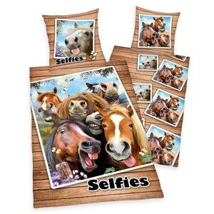 Bavlněné povlečení Farm Selfie, 140 x 200 cm, 70 x 90 cm