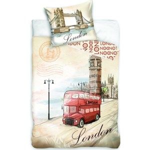 Bavlněné povlečení London bus, 140 x 200 cm, 70 x 90 cm
