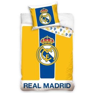 Bavlněné povlečení Real Madrid Yellow stripes, 140 x 200 cm, 70 x 90 cm