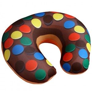 Cestovní polštářek Donut lentilky, 30 x 30 cm