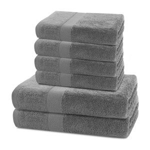 DecoKing Sada ručníků a osušek Marina šedá, 4 ks 50 x 100 cm, 2 ks 70 x 140 cm