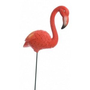 Dekorace Plameňák červená, 20 cm