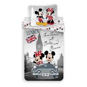 Bavlněné povlečení Mickey & Minnie In London 2017, 140 x 200 cm, 70 x 90 cm