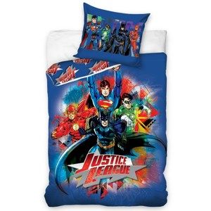 Dětské bavlněné povlečení Justice League, 140 x 200 cm, 70 x 80 cm