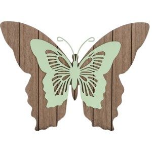 Dřevěná dekorace Motýlí mámení, zelená