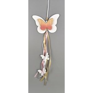 Dřevěná závěsná dekorace Motýlci, 50 cm