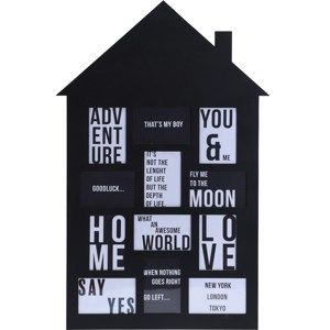 Fotorámeček na 12 fotografií My house černá, 52 x 82,5 cm